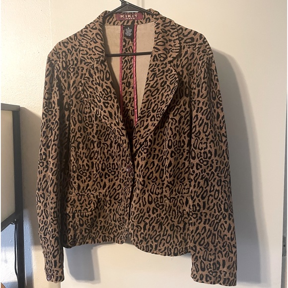 Kikit Jeans leopard print blazer size XL - Picture 1 of 2